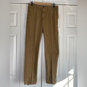 Men's American Eagle Khaki Pants Flex Beige Chino Tapered Leg Flat Front 30x32